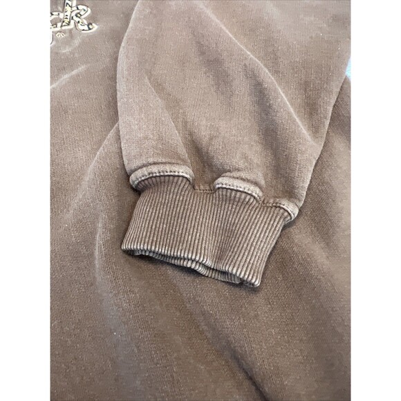 Vintage 90s Hard Rock Hotel Las Vegas Pullover Sweatshirt Cheetah Brown M/L - Picture 6 of 9